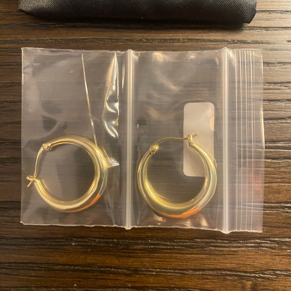 NEW Rachel Glauber gold hoop earrings